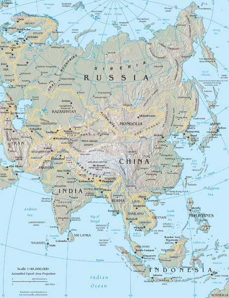 east asia map physical features. east asia map physical